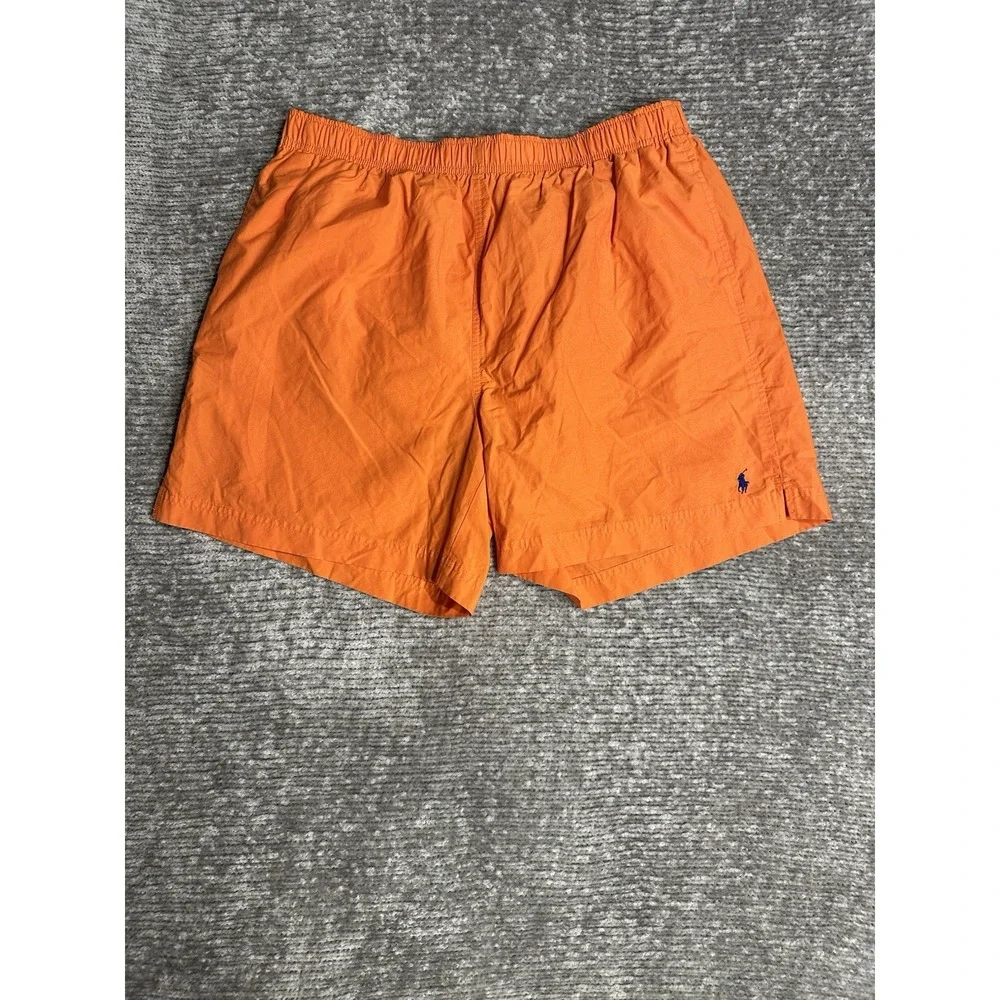 Polo Sport Ralph Lauren Swim Trunks Men's 32 Orange Lined Nylon